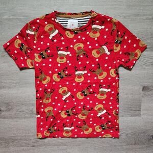 Denim & Flower Ricky Singh Boy's Short Sleeve Reindeer Crewneck Tee Size 11/12